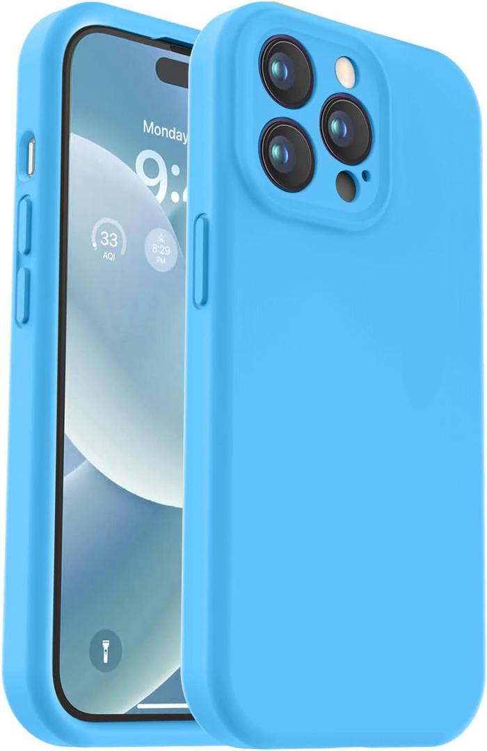 Designed for iPhone 14 Pro Max Case, Premium Silicone with [Camera Protection] [Anti-Scratch Microfiber Lining] Shockproof Phone Case for iPhone 14 Pro Max 6.7" - Blue