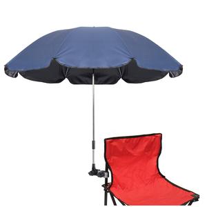 GRANDMEI Chair Umbrella with Universal Clamp,Clip on Parasol (Dark Blue) | 360 ° Adjustable Umbrella,46 inches UPF 50+ for Patio Beach Chairs Wheelchairs,Golf Carts