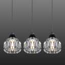 Weesalife Crystal Chandeliers for Dining Room Lights Fixture Over Table, 3 Pack Black Modern Pendant Light FixtureCrystal Pendant Lighting for Kitchen Island Bathroom Bar
