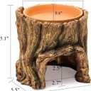 Cididu Reptile Hide Cave Resin, 2 in 1 Reptile Hideout Cave and Food Tray, Reptile Shelter with Detachable Food Bowl, Leopard Gecko Keeper Habitat Help Shedding for Amphibian, Snake, Lizard, Turtle