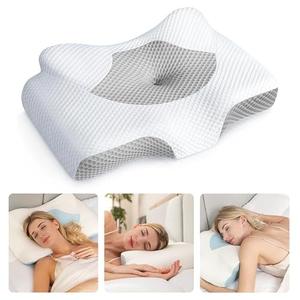 Osteo Cervical Pillow for Neck Pain Relief, Hollow Design Odorless Memory Foam Pillows with Cooling Case, Adjustable Orthopedic Bed Pillow for Sleeping, Support for Side Back Sleepers