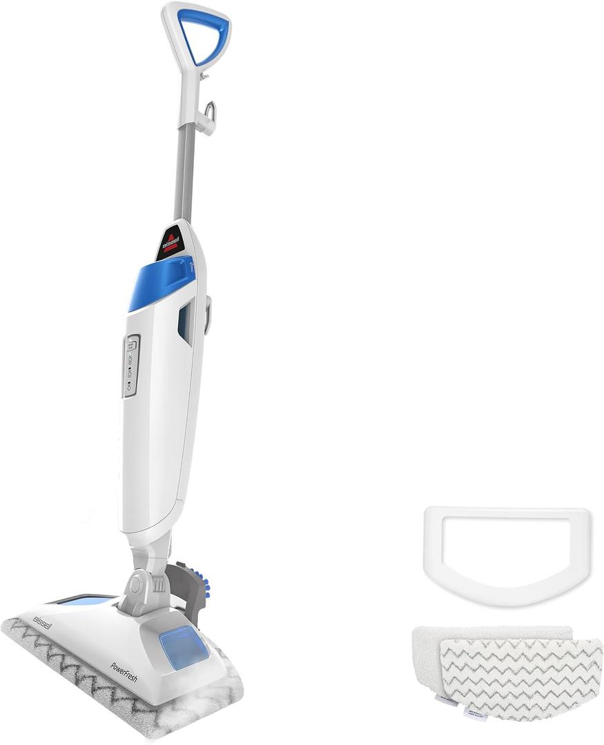 BISSELL Steam Mop 1940A PowerFresh Floor Steam Cleaner for Hard Wood & Tile with Natural Sanitization, Easy Scrubber, Variable Steam, 12 Cleaning Path