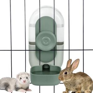 Lemtrflo 28oz Hanging Automatic Water Dispenser，Rabbit Water Bottle,Bunny Guinea Pig Ferret Water Bowl for Cage,Suitable for Small Animal Puppies(Cage Grid Spacing Over 1.2'') (Green)
