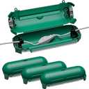 iwillink 4 Pack Outdoor Extension Cord Cover Waterproof - Weatherproof Electrical Connection Box for Outdoor Outlet, Plug, Socket, Christmas Holiday Decoration, Power Tool, Green