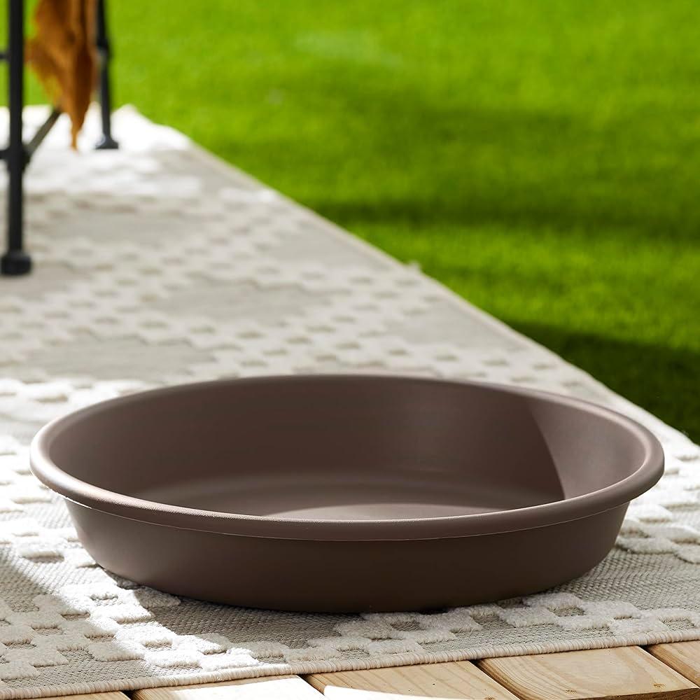 15 Inch Plant Saucer,  Plant Plates to Catch Water, Pebble Tray for Plant Humidity, Flower Pot Saucers for Indoor and Outdoor Garden(2PCS)