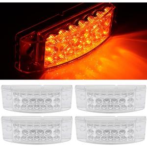 cciyu 4x Clear 6" LED Rectangle Side Marker Clearance Trailer Lights 21 Diodes with Reflectors Waterproof Rectangular Led Stop Turn Tail Brake Lights Surface Mount