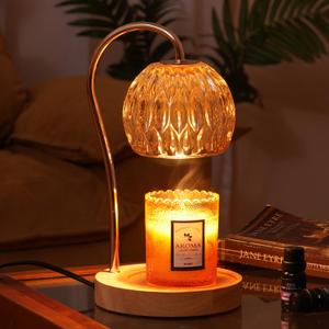 Candle Warmer Lamp, Electric Candle Lamp Wax Melt Warmer for Soy Wax Jar with 2 Light Bulbs, 4 Timer & 4 Dimmer, Birthday, House Warming Gifts New Home (Champagne Rose)