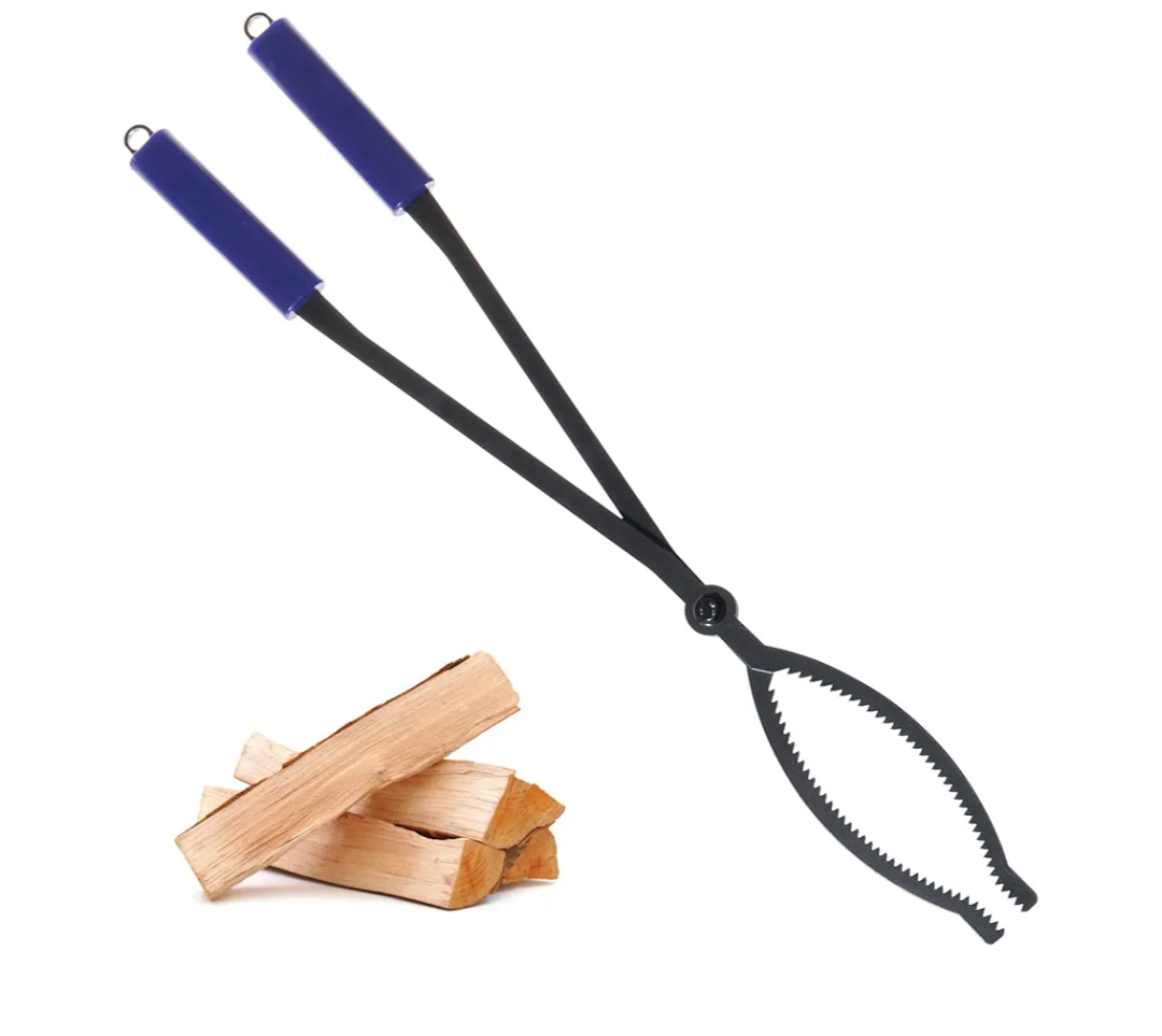 28" Firewood Tongs Log Grabber for Thick Logs Outdoor Indoor Camfire Firepit Bonfire Fireplace Tongs Heavy Duty Wrought Rustproof Safely Moves Firewood