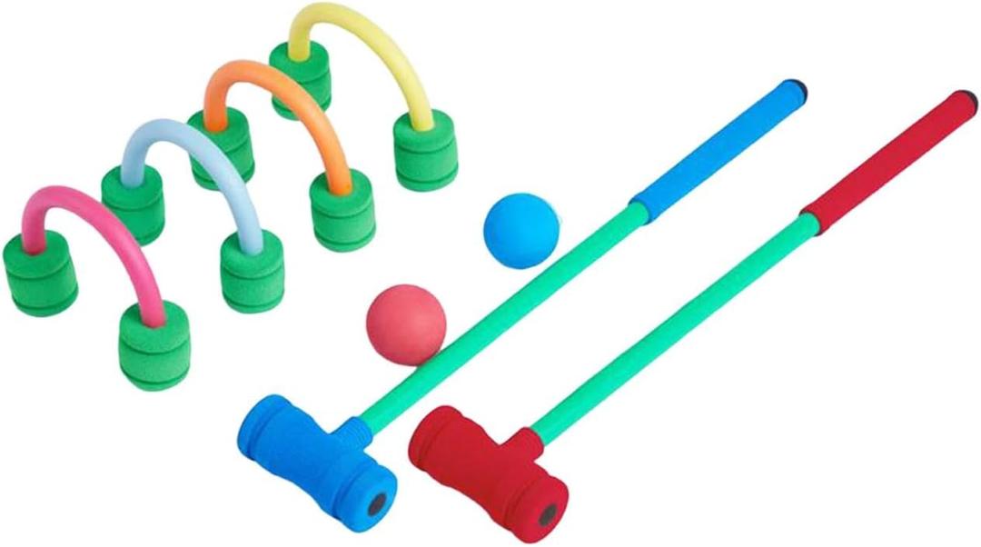 Kids Croquet Set Parent Child Interactive Toy Classic Lawn Croquet Game Set