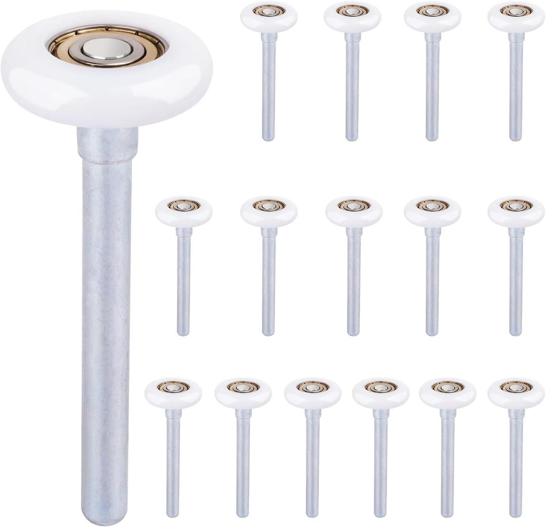 16 Pack 1.8 Inch Nylon Sealed Garage Door Rollers, Quiet/Durable and High Load, High Performance Bearing, White