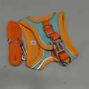 Adjustable Bunny Harness and Leash Set Double Buckle with Reflective Strips Rabbit Vest Pets Stuff Suitable for Rabbit Walks Accessories (Orange Green, S)