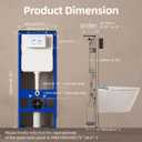 MEJE #MZE014P- In-Wall Toilet Tank Carrier with Dual-Flush Actuator Plate, White (Compitable with #MZE014P Wall-Hung Smart Toilet to work as A Intelligent Toilet Combo)
