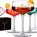 JBHO Martini Glasses, Crystal Coupe Glasses Set of 4, 10 Oz, Large and Fancy Cocktail Glasses, Hand-Blown Champagne Coupe Glasses for Espresso Martini, Manhattan as Bar Glassware or Mother's Day Gift