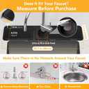 24'' Longer Faucet Mat for Kitchen Sink Splash Guard[7 Slope Fast Self-draining][Snap Lock Fit]Kitchen Sink Faucet Mat Splash Guard Kitchen Sink Area Water Splash Guard Behind Faucet Draining Mat