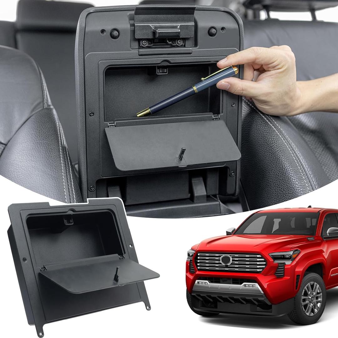 JKCOVER Center Console Hidden Box Organizer Compatible with 2024 2025 2026 Toyota Tacoma Accessories Armrest Secret Compartment Press to Open and ClosePatented Design