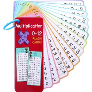 14pcs Multiplication Flash Cards 0-12 Times Table Flash Cards Math Flashcards for 1st to 3rd Grades Multiplication Game Math Learning Aids