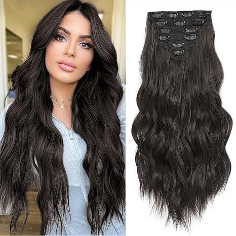 Clip In Hair Extensions 20 Inch 230G Dark Brown
