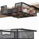 JKsmart 2-Pack Hanging Pullout Drawer Basket, K-Cup Holder Drawer, Coffee Pod Holder For Counter, Wire Basket Attaches to Shelf, Space Saving for Kitchen Counter Pantry Cupboard