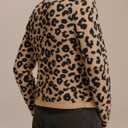 Leopard Print Cardigans for Women Cheetah Open Front Sweaters Button Down Knit Fall Clothes Long Sleeve Outwear Coats (Brown, S)