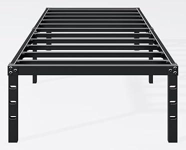 Hafenpo 14 Inch Twin Bed Frame, Under Bed Storage, Black