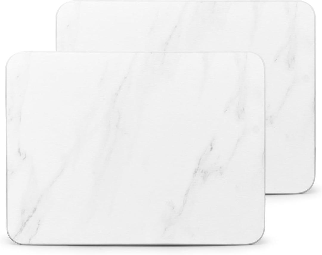 2 Pack Stone Dish Drying Mats for Kitchen Counter, 21.5"(L)15.7"(W), Large Quick Dry Super Absorbent Dish Drying Mat, Eco-Friendly Diatomaceous Earth Mat with Non-Slip Pad for Dishes Bottles