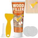 Wood Filler,220g Paintable & Sandable Wood Putty Low Odor, Shrink & Crack Resistant-Quick Repair for Cracks, Holes and Damage-For Indoor & Outdoor Wood Repair(White)