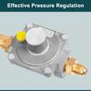 GASPRO 710-003 Natural Gas Pressure Regulator, 1/2 PSIG Inlet Pressure & 4" W.C. Outlet Pressure, for Grill, Fire Pit, Stove and More, 1/2" Male Flare x 3/8" Female Flare Adapter Included