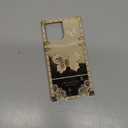 Cute Compatible with iPhone 13 Pro Max Case, Luxury Bling Butterfly Design with Foldable Stand Kickstand for Women & Girls, Glossy Mirror Shockproof Protective Case 6.7 (Gold)