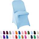 Spandex Chair Cover,12PCS,Living Room Folding Chair Covers,Removable Chair Covers Washable Protector Stretch Chair Cover for Party, Banquet,Wedding Event,Hotel(Blue Mist)