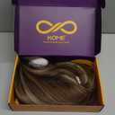 KOME Brown Highlight Synthetic Lace Front Wig, 13X6 HD Long Straight Layered Glueless Wigs for Women Daily Use 26'' (TT6/ 116）