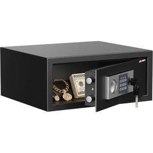 Safe for Home, 0.7 Cubic Feet Safety Box, Lock Box for Money, Jewelry, Documents and Guns, Digital Security Safe for Office, Hotel and Personal Use, 16.9"W x 14.6"D x 7"H