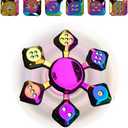 2 x Fidget Spinner, RizzRosa Metal Fidget Spinner for Party Favors,Upgrad Luminous Stickers Fidget Spinners, Suitable for Travel, Friends Gathering, Decompression, Desktop Games,Noctilucent (Silver)