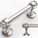 Amerdeco 10 Pack Brushed Satin Nickel Cabinet Pulls 3 Inch Hole Centers, 4 Inch Length Handles for Kitchen Cabinet Hardware,Solid Cabinet Handles for Bathroom Drawer Handles IH0005