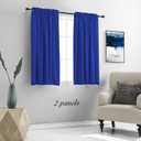 DONREN Royal Blue 45 Inch Length Blackout Curtain Panels for Boy's Bedroom - Thermal Insulated Solid Rod Pocket Curtain Panels (42 x 45 Inches Long,2 Panels)
