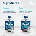 Blue Buffalo Tastefuls Pures Variety Pack, Natural Cat Food Complement, Resealable Twist Cap Pouches, Chicken and Tuna, 3-oz (12 Count, 6 of Each Flavor) (EXP 08/07/26)