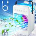 Portable Air Conditioners, Mini Air Conditioner Personal Evaporative Air Cooler with 4 Speeds 7 Colors, 600ML Portable Ac Unit Fan 2 Cool Mist Cooling Fan for Room Office Car