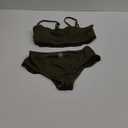 SOLY HUX Girl's Smocked Frill Trim Bikini Set Bathing Suits 2 Piece Swimsuit (Army Green)