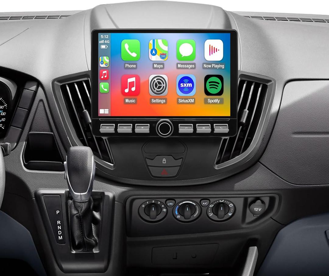 QLED Radio for Ford Transit 150 250 350 Base Version 2015 2016 2017 2018 2019 Upgrade,Touch Screen Stereo Replacement,carplay Android auto,4G Network,Free Camera