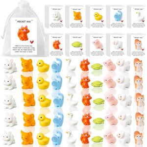 100 Set Employee Appreciation Gifts Bulk  Funny Resin Animal with Inspirational Pun Note Cards Thank You Gifts for Coworkers, Staff, Teachers, Nurses, Volunteers Office Pocket Favors