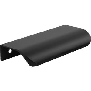 goldenwarm 10 Pack 3 Inch Finger Pulls Black Cabinet Edge Pulls Black Edge Tab Drawer Handles Aluminum Alloy Cabinet Hardware for Kitchen Cupboard (Hole Center:76mm(3in))