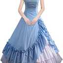 Women's Gothic Victorian Dress Vintage Civil War Ball Gown Masquerade Dresses, Large