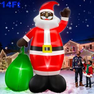 Outsunny 7.9' Christmas Inflatables Snowman with Branch Hands, Blow-Up Outdoor Christmas Decorations with Rotating Colorful LED Light for Lawn Garden Party
