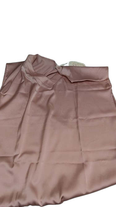 Women's Silk Satin Top Pink Small