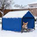 Outdoor Pet Shade Dog Shade Shelter, Versatile Pet Canopy Tent Pet Awning for Dogs, Cats, Small Animals and Livestock, 4'x4'x3' Waterproof, Sun Protection, Blue