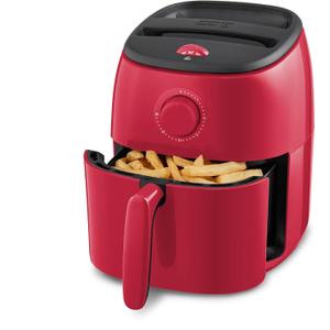 Dash Tasti-Crisp Air Fryer - AirCrisp Technology - Compact Design with Adjustable Temperature Control - Nonstick Fry Basket & Auto Shut-Off Feature - 2.6 Quarts - Red