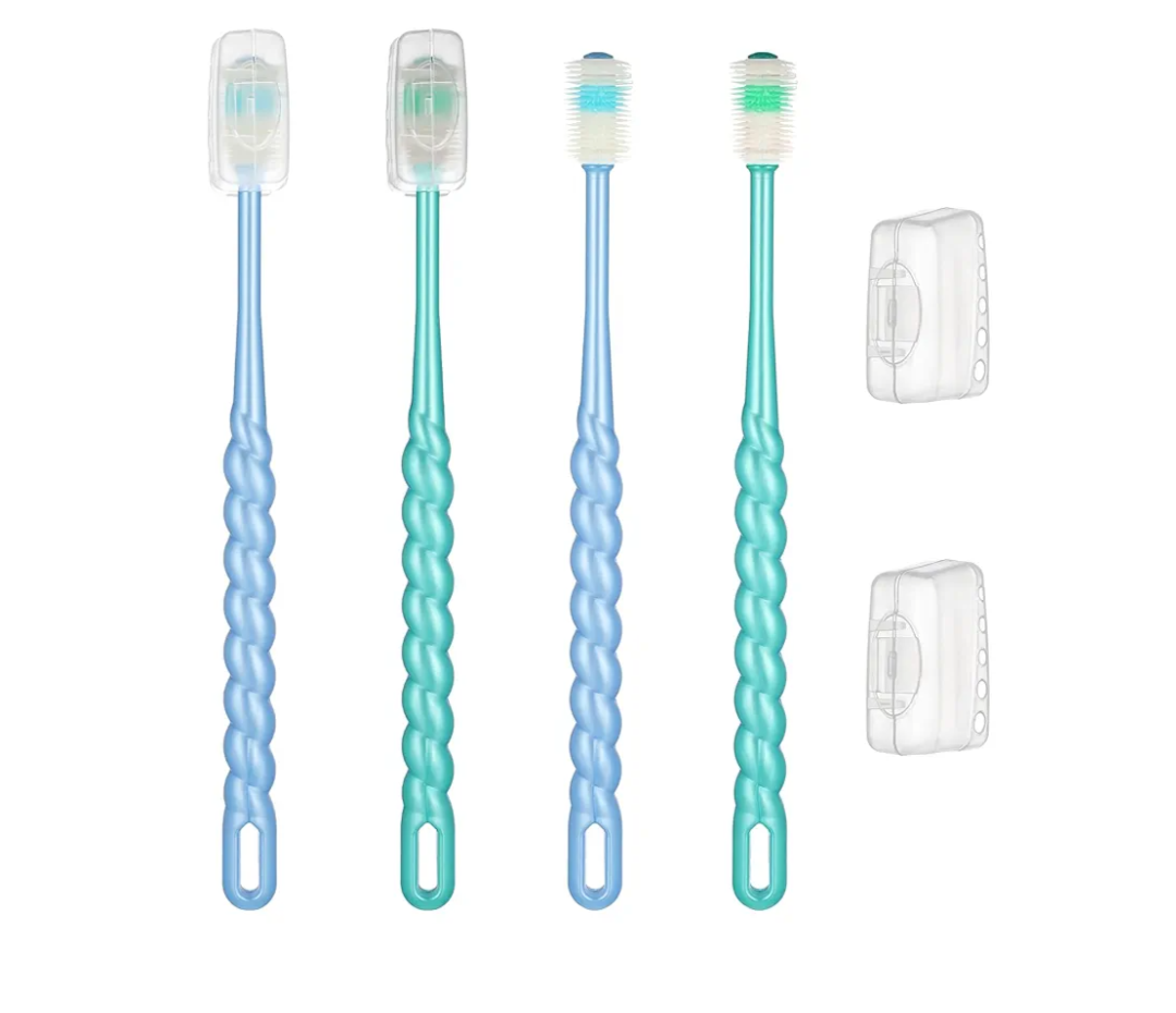 4 Pcs 360-Degree Small Dog and Cat Soft Toothbrush Pet Toothbrush for Puppy, Small Dog and Cat