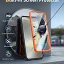 FNTCASE for Samsung Galaxy S24-Plus Case: Military Grade Phone Case with Kickstand | Built-in Screen Protector Protective Rugged Shockproof Durable Drop Proof Phone Cover for Galaxy S24 Plus 5G Orange