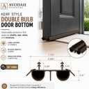 32 Inch Fixed Kerf Double Bubble Vinyl Door Sweep 2 Pack Brown, Exterior Door Bottom Seal, Kerf Door Seal for Steel and Fiberglass Doors Avodah Hardware
