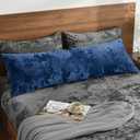 BEDELITE Velvet Body Pillow Cover with Zipper, Soft and Plush 20x54 Long Pillow Case, Velvety Smooth and Cozy Body Pillow Pillowcase for Bedroom and Couch, for All Seasons(Navy Blue)