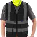 A-SAFETY Black mesh vest for work, L